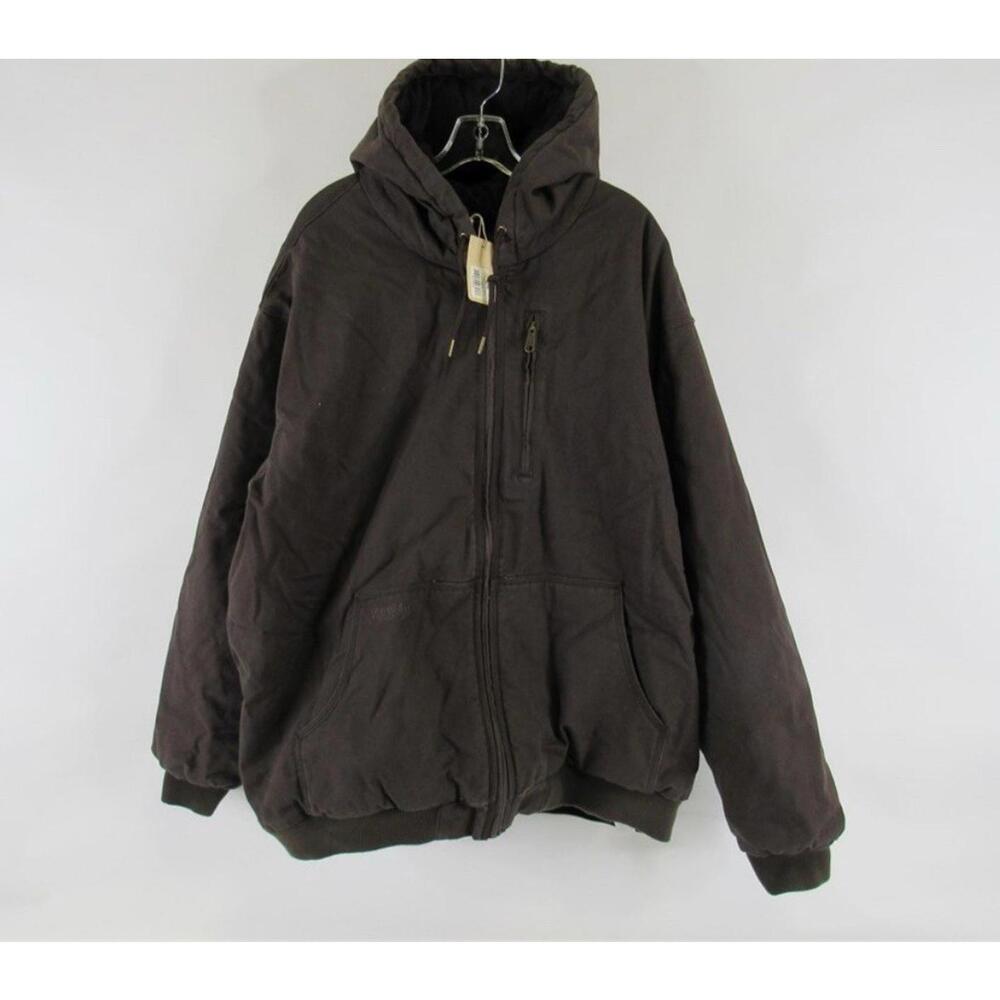 Redhead Buffalo Heavy Washed Canvas Hooded Full Zip Jacket Brown 3XL NWT - Picture 2 of 8
